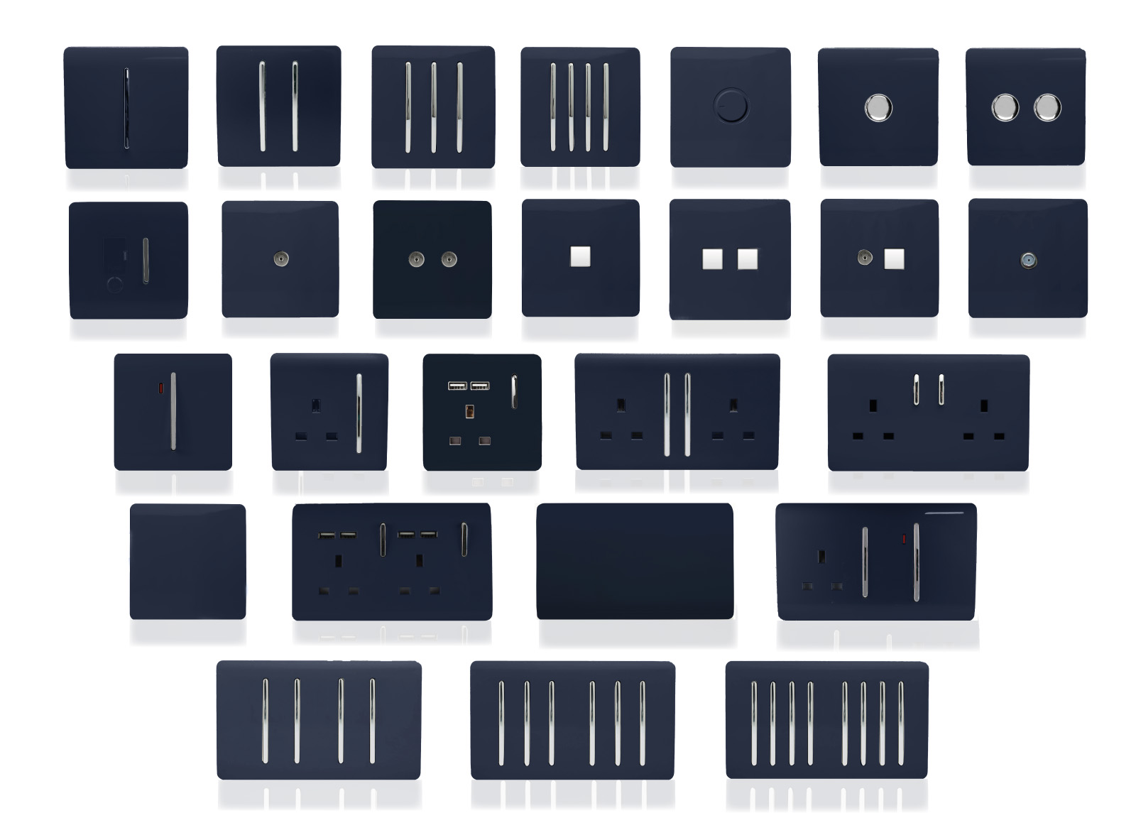 Navy Wiring Accessories Trendi Decorative Screwless